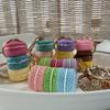 Personalized Butterfly Macaron Cake Keychain with Gold Tag and Book Packaging