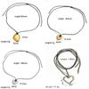 Geometric Stainless Steel Pendant Necklace With Adjustable Wax Cord For Unisex Fashion Accessory