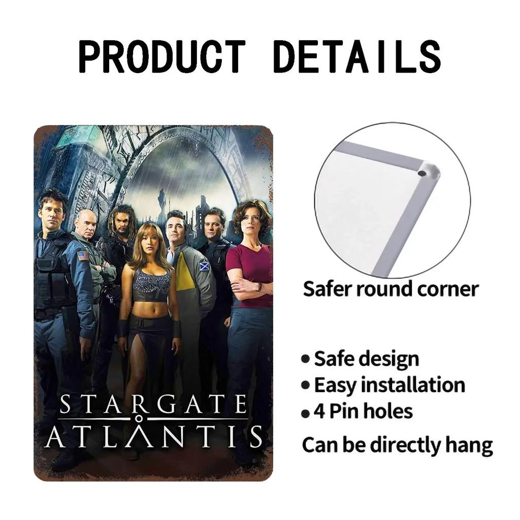 Stargate SG-1 TV Show Metal Decor Poster Vintage Tin Sign Metal Sign Decorative Plaque for Pub Bar Man Cave Club Wall Decoration