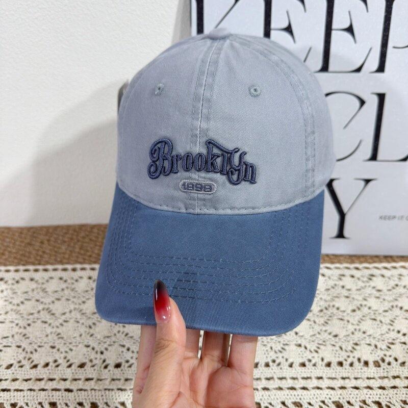 Fashion Hat New Spring and Autumn Double Color Embroidery Baseball Cap Children Soft Top Letter Cap Men's Casual Retro Show Small Face