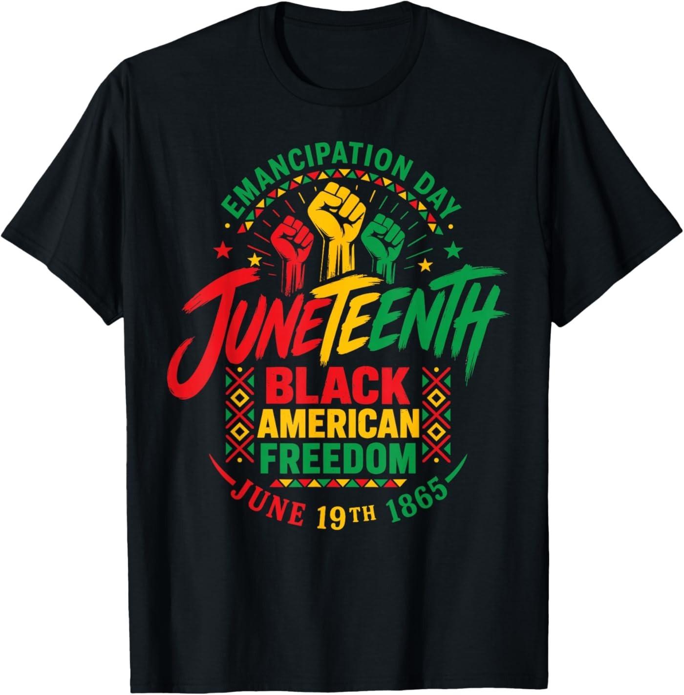 Juneteenth African 1865 American Freedom Black History T-Shirt XL