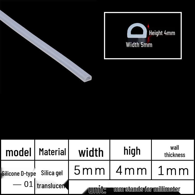 D-Shaped Silicone Self-Adhesive Sealing Strip - High-Temperature Resistant