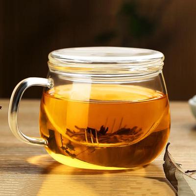 Heat-Resistant High Borosilicate Glass Teacup with Lid