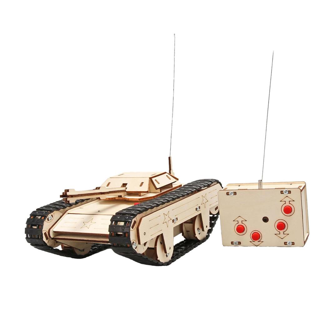 STEM Kits, Remote Control Tank, 3D Wooden Puzzle, Education Science Experiment Model Kits for