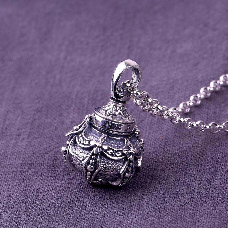 Retro Alchemy Furnace Can Open Pendant Gazang Bottle Pendant Ethnic Style Trend Lucky Wealth Jewelry for Men and Women