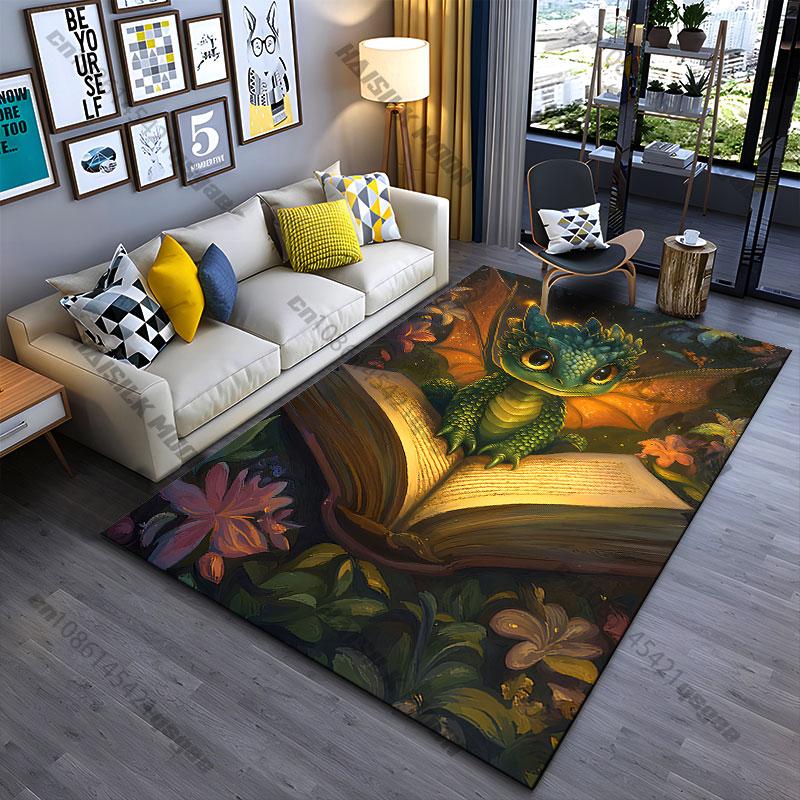 Cute dragon magical book adventure carpet Yoga living room room decor children s crawling mat doormat area rug games mat 40x60cm