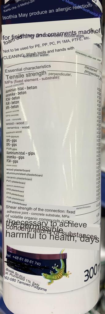 Adhesive for Gypsum Plaster Decorative Moldings and Styrofoam