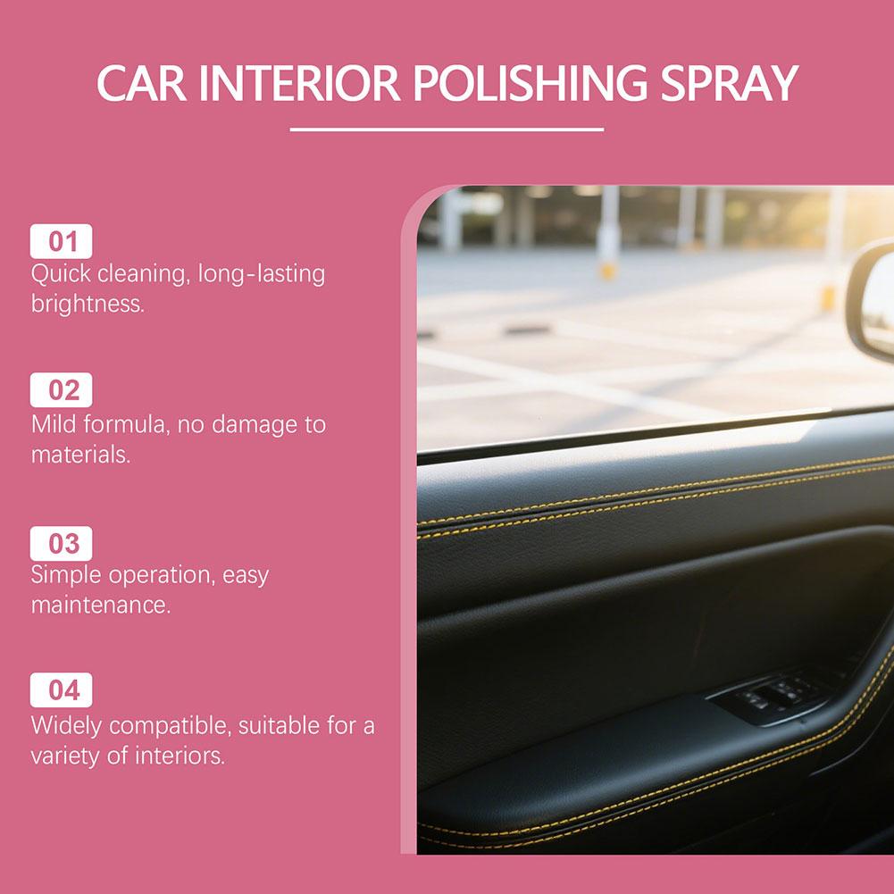 100ml Car Cleaning Polishing Cleaner For Cars Polishing Cleaner Car Interior Long-Lasting Gloss For Door Panels Car Seats