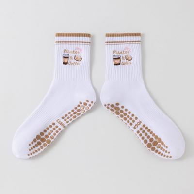 New Cotton Pilates Socks Breathable Sweat-absorbent Yoga Socks Casual Non-Slip Grip Mid Tube Socks