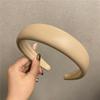 Vintage Pu Leather Thick Sponge Headband for Women Girls Korean Solid Color Wide Hair Hoop Headband Headwear Hair Accessories