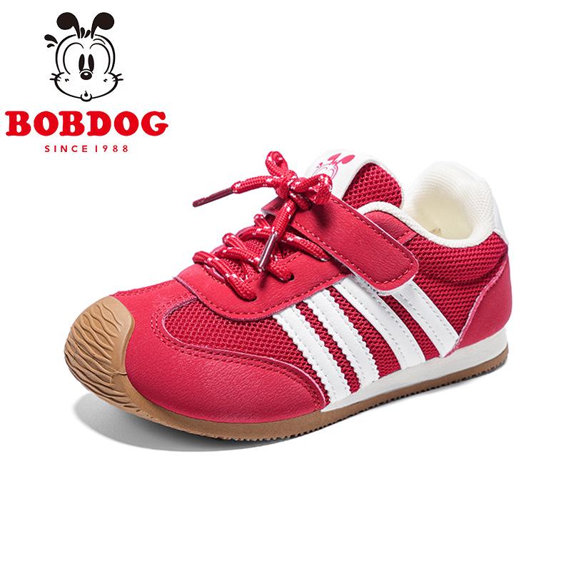 

Bobdog Boys and Girls Trendy Autumn/Winter 2025 Sneakers - Soft Bottom Shoes for Middle and Small Children 34 красный