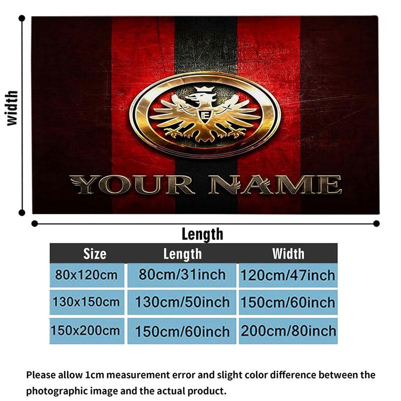 1PC Eintracht Frankfurt Custom Name Patterned Flannel Blanket Suitable For All Seasons for Home Decor Warmth and Comfort Gifts Holiday Present