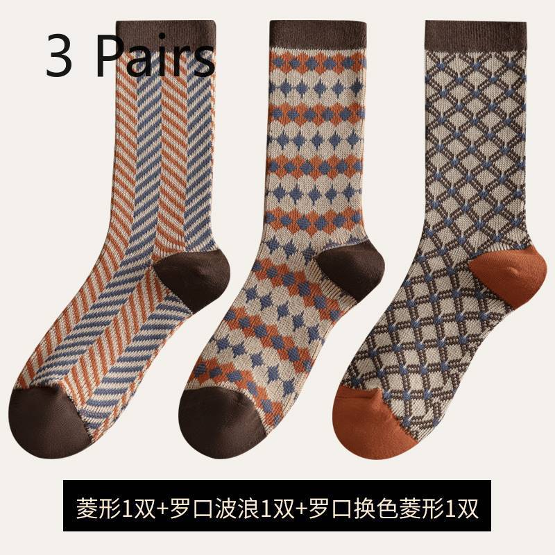 3 Pairs of  Women's Autumn and Winter Double-needle, Double-path Long Socks, Seamless Women's Socks, Thick and Warm Stacked Socks