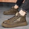 2024 autumn new high-top Martin boots men's trend versatile platform casual leather shoes tooling board shoes labor insurance shoes men
