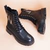 Big head thick-soled Martin boots men's American tooling boots trendy high-top winter velvet thermal locomotive leather boots