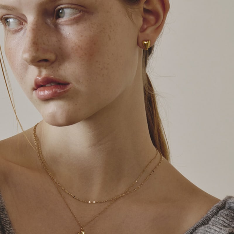 Eenie Beenie Level Heart Two-line Necklace