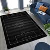 3D Grüner Schwarzer Fußballfeld Stadion Teppich für Schlafzimmer Wohnzimmer Sofa Zuhause Fußabtreter Dekor, Größere Kinder Spiel Rutschfeste Bodenmatte