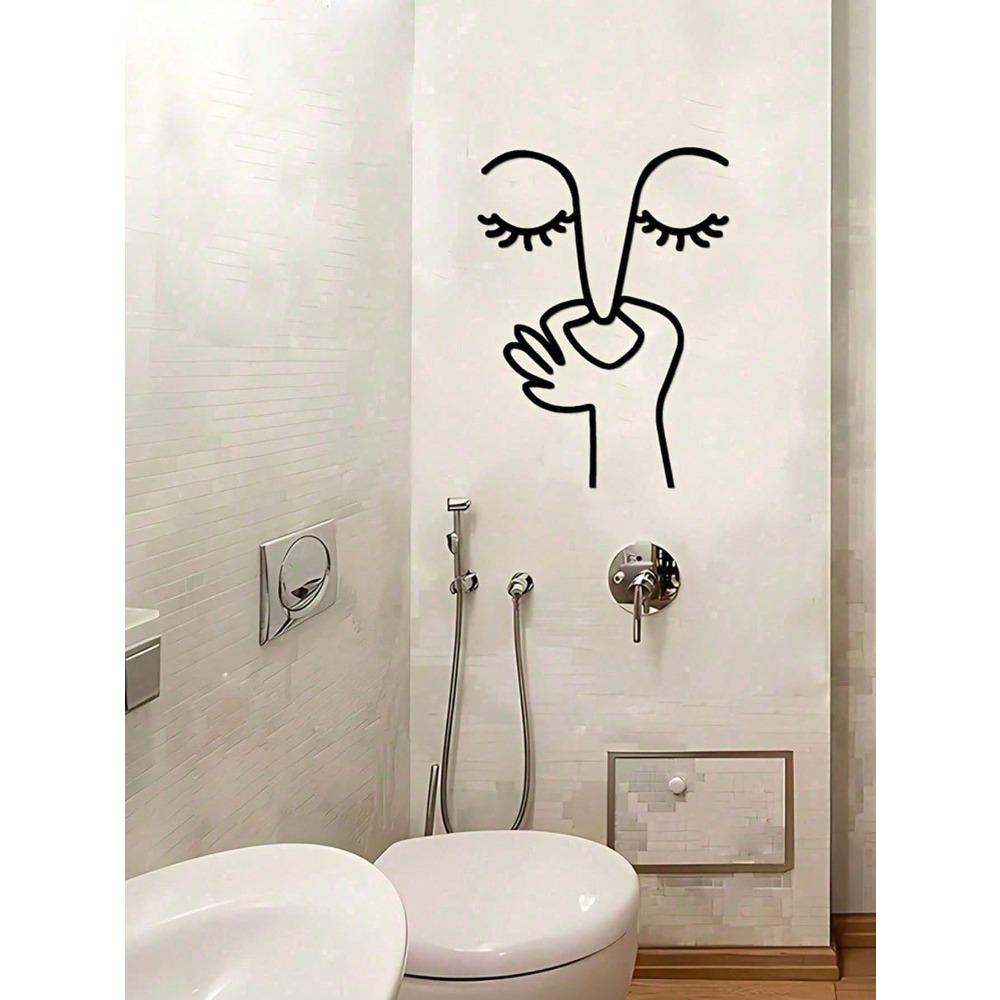 Funny Bathroom Sign Minimalist Toilet Wall Art Modern Powder Room Decor Housewarming Gift Trending Viral Bathroom Accessory