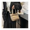 Simple Quilted Crossbody Shoulder Bag for Women, Lightweight Cotton Handbag, Casual Stitched Bucket Bag for Daily Wear CLE