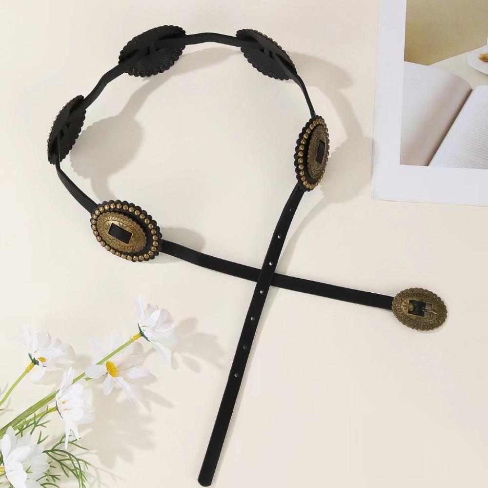 

Полый пояс Y2K в стиле ретро-вестерн, джинсовый пояс на талию, простой пояс в этническом стиле, универсальный Style 1