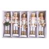 Wooden Solider Nutcracker Ornaments Cartoon Christmas Adornments Holiday Decor Kids Toy Nutcracker Puppets Multi-color