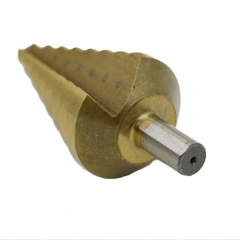 Hss Multiple Hole 8 Sizes 10/15/20/25/30/35/40/45mm Titanium Step Drill Bit 8 Steps Cone Drill Bit Hole Groove Metal Wood Cut