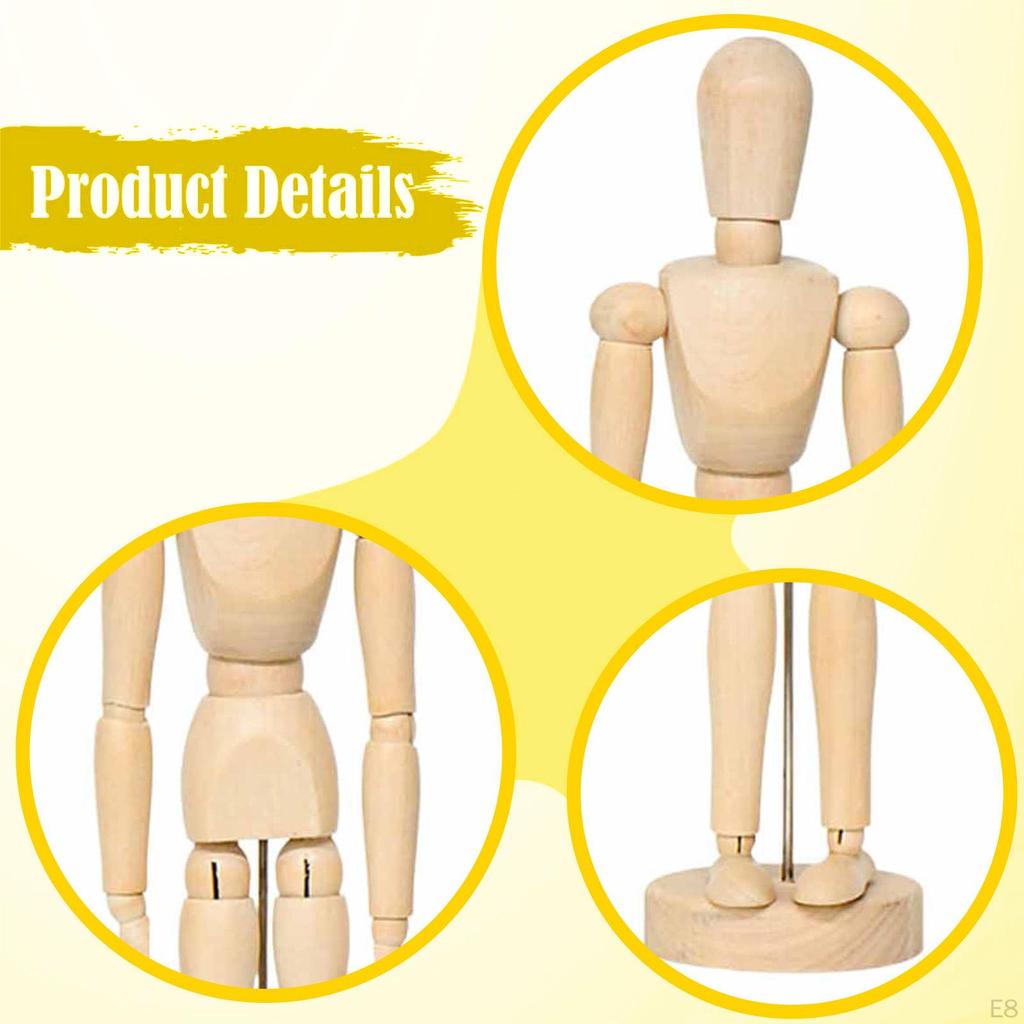 Künstler Holzmannequin Bewegliche Ornament Animator Illustratoren Flexibler Körper 13,5cmx4cm