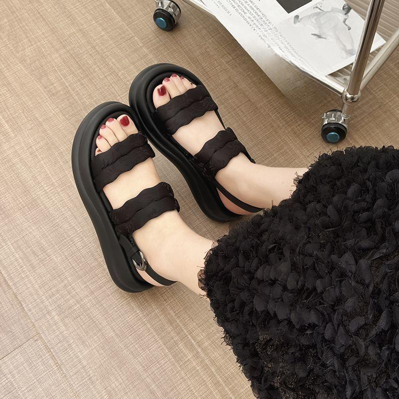 Super Soft Thick-soled Fashionable Casual One-strap Sandal Women's New Versatile Beach Shoes