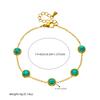 Stainless Steel Round Turquoise Necklace Bracelet Earrings Suit for Womens Jewelry Set