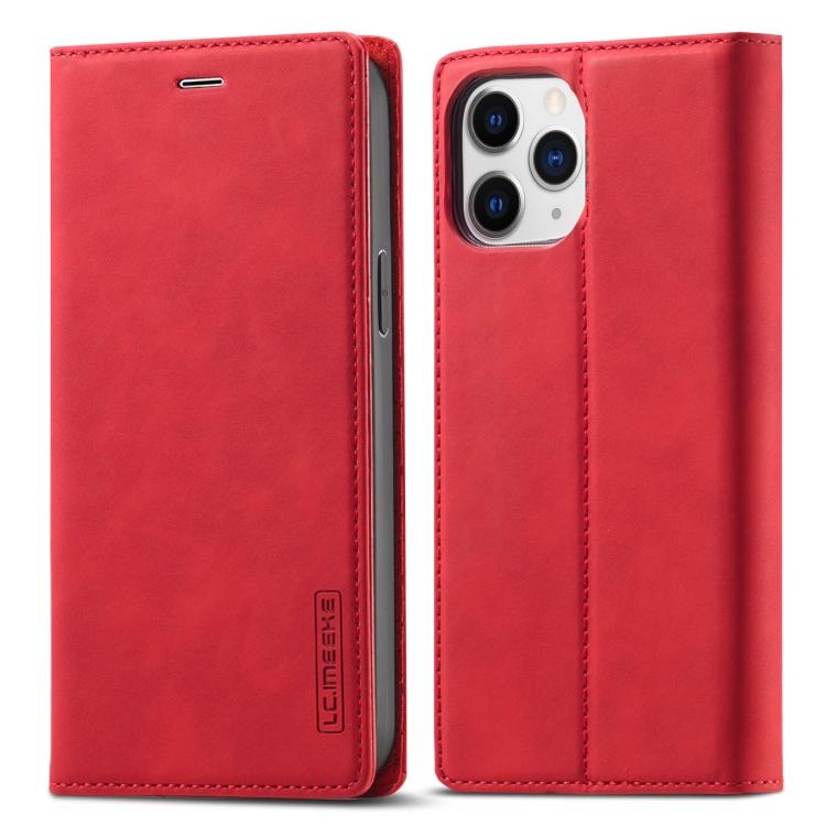 For iPhone 13 Pro Max LC.IMEEKE Strong Magnetic PU + Matte TPU Horizontal Flip Leather Case with Holder & Card Slots & Wallet