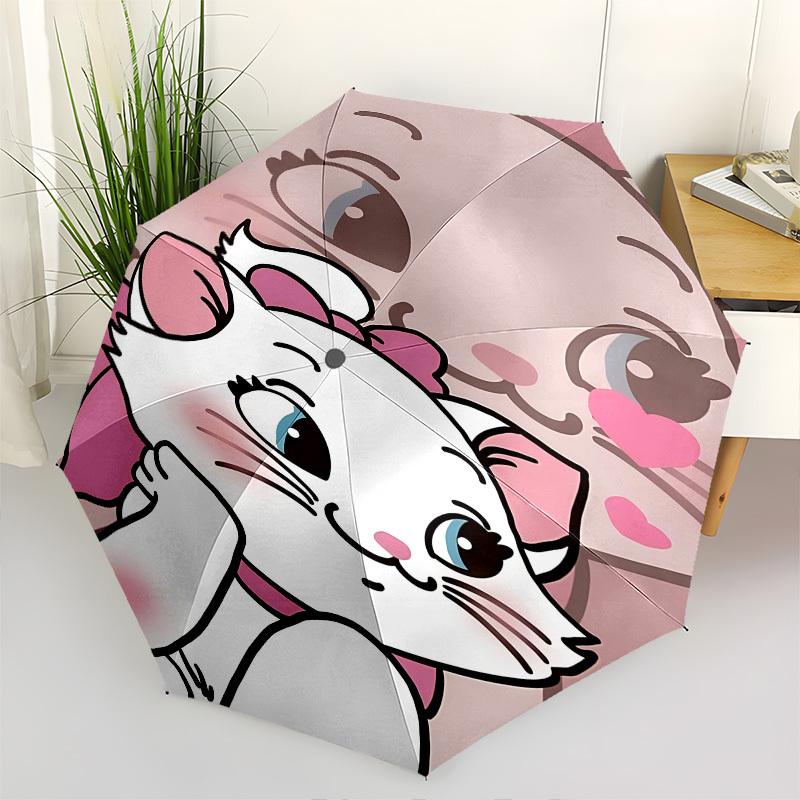 

Aristocats, Marie Themed Automatic Opening and Closing Umbrella, Brightly Colored 8-rib Portable Umbrella, Suitable for Men and Women, A Perfect Gift