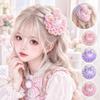 Lace Trim Bunny Ear Hair Clip Sweet Pink Lolita Hair Accessory Rabbit Ear Headpiece  Cosplay Party
