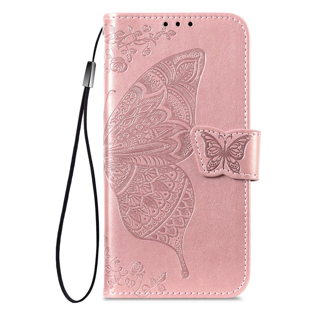 For iPhone 17 Pro Max Case with Strap Butterfly Pattern PU Leather Wallet Phone Cover