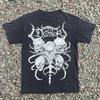 Metalocalypse Dethklok Band Schwarz Kurzarm T-Shirt Vollständig Unisex-Shirt Baumwolle Oversize Große Größe