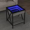 VidaXL Coffee Table with LED Infinity Sonoma Grey 40x40x49 Cm, Side Table, Living Room Table, Side Table, End Table 847695
