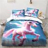 Animal horse printing set pillowcase duvet cover unicorn pattern bedroom bedding child room bed cover set luxury birthday gift
