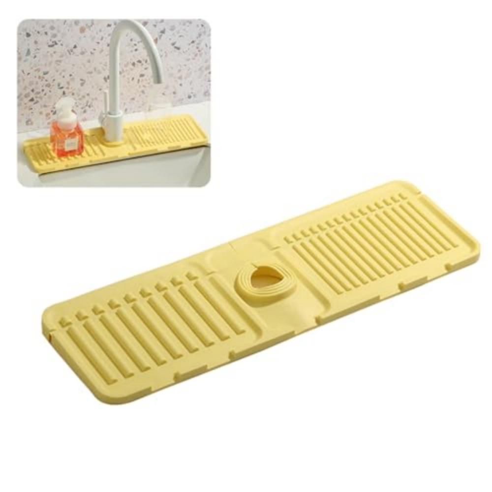 Faucet Mat for Kitchen Sink - 2025 Upgraded Premium Silicone Splash Guard with Fast Drying Properties - Protective Sink Tray Ide