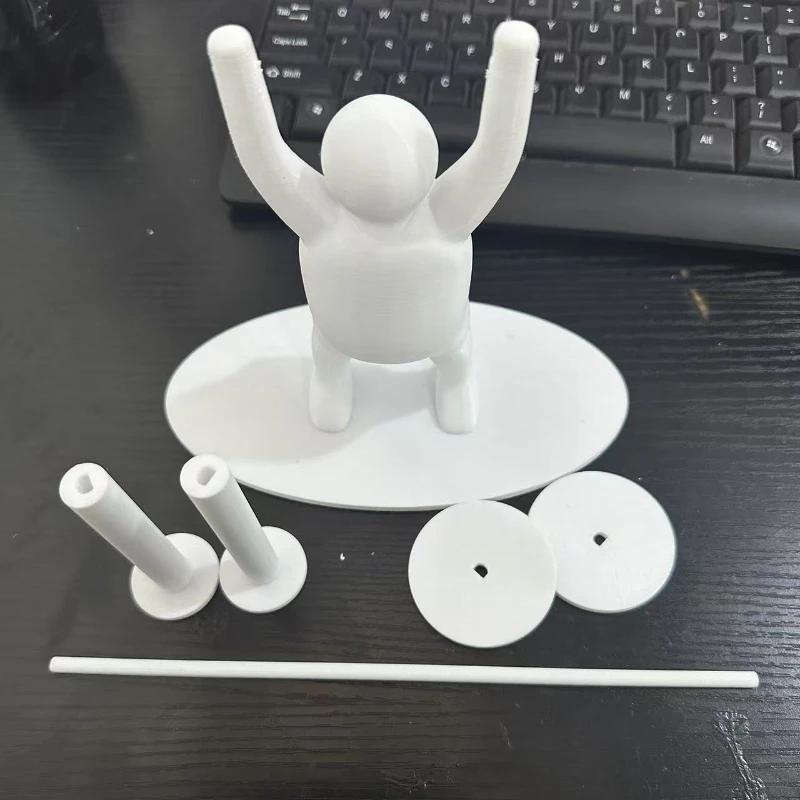 

Fun 3D Printed Paper Towel Holder with Weightlifting Miniature Person Design for Bathrooms Funny Bathroom Decor белый