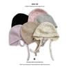 Cat Brother Kids' Polka Dot Lace-up Knit Hat with Ear Protection - Autumn/Winter Fashion for Boys and Girls