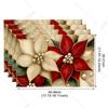 4/6 Pezzi Tovagliette di Lino per Natale Babbo Natale Stampate Decorazioni Natalizie per Casa Cucina 2025 Xmas Navidad Noel Decorazioni Tavola