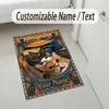 Cats Theme Soft Crystal Velvet Rug Custom Name & Text Print Non Slip Floor Rug for Bedroom Living Room