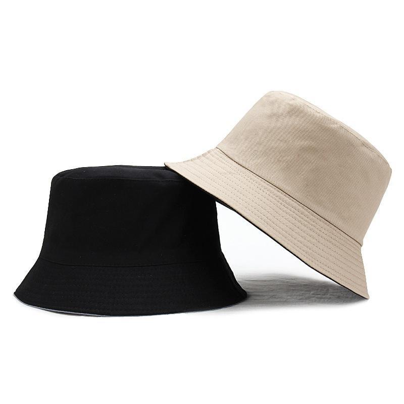 New Solid Color Double Sided Unisex Bucket Hat Fisherman Hat Outdoor Travel Hat Sun Cap Hats for Men and Women Hip Pop Hat