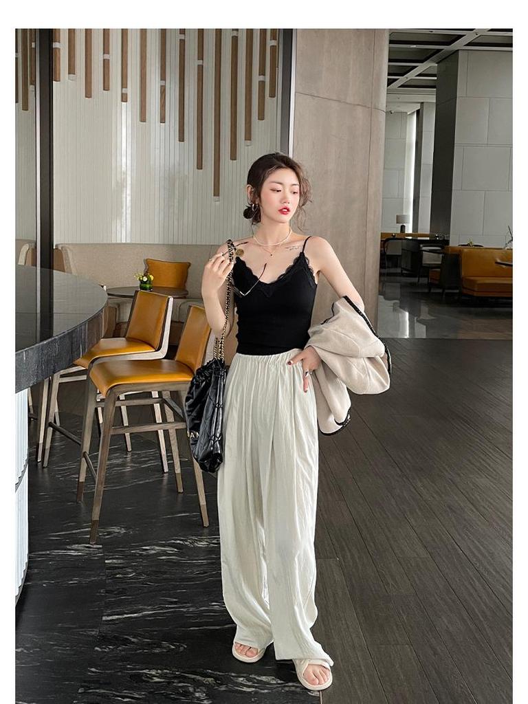 Korean Lace Camisole: Elegant Back Vest with Fixed Cup & Chest Pad