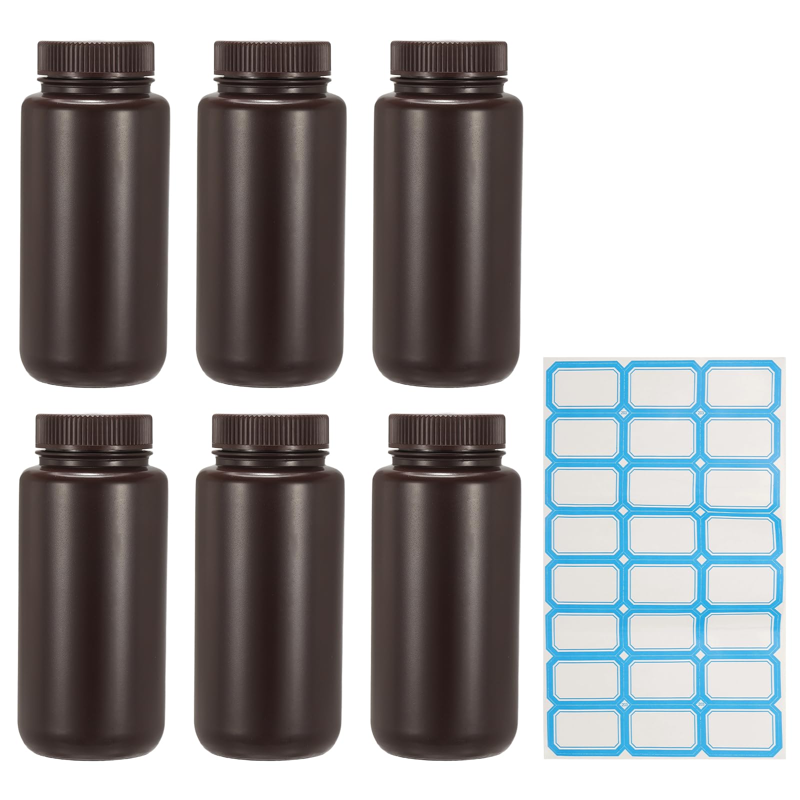 

PATIKIL 6-Pack Plastic Reagent Bottles, 500ml, Laboratory Grade, HDPE Leak-Proof Liquid Storage Containers, for Laboratory Reagents, Travel, and Toile