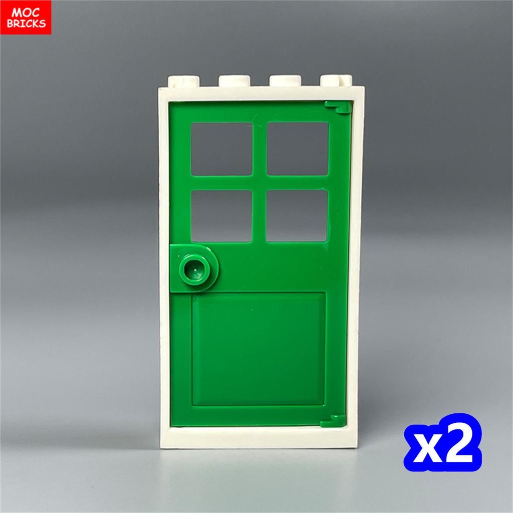 MOC Bricks Door 1x4x6 Window Fence Gate DIY Garden House Architecture Accessories Building Blocks Children's Toys