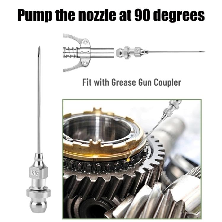 Needle Dispenser Detachable Injector for Tight Spaces Rubber Joint Nipple Straight Nozzle Coupler Grease Tool Accessory