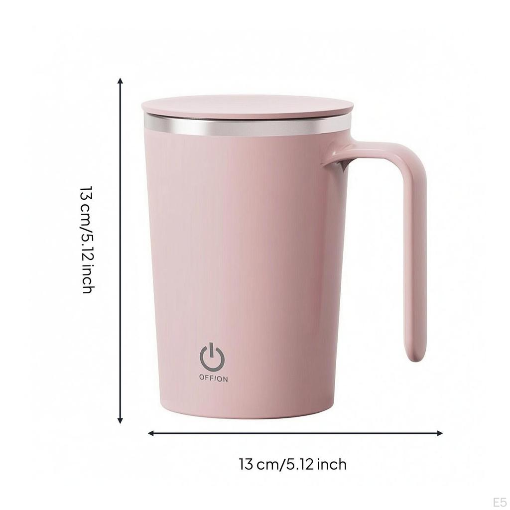 Automatic Stirring Coffee Mug with Lid | Built-in Handle for Easy Carrying, Self