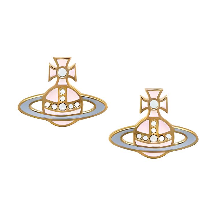 Vivienne Westwood Sphere Pattern Brass Earrings Women earrings Gold 6201035U-02R808 Box+Shopping Bag