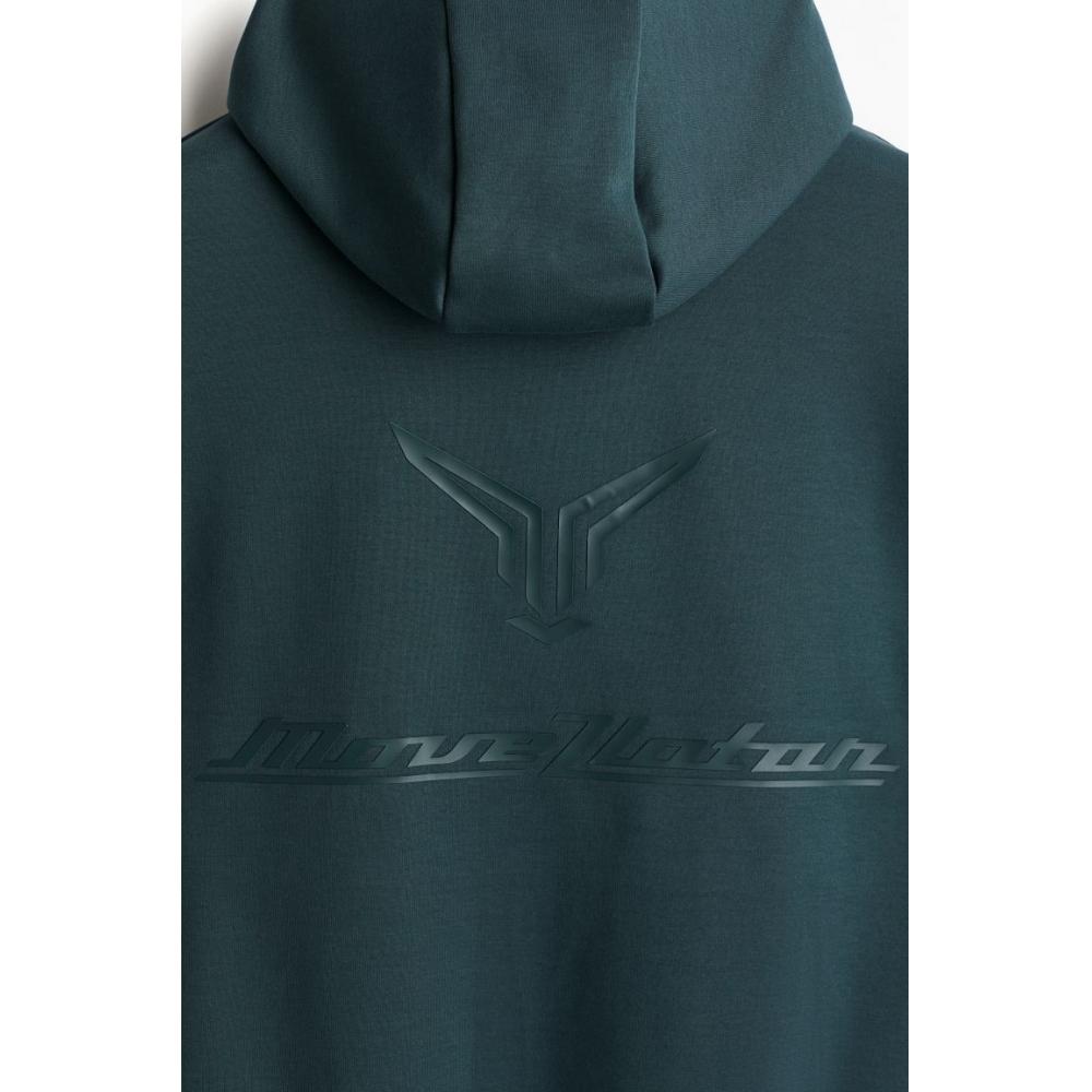 H M Sports Hoodie Loose Fit dryMove Dark Turquoise