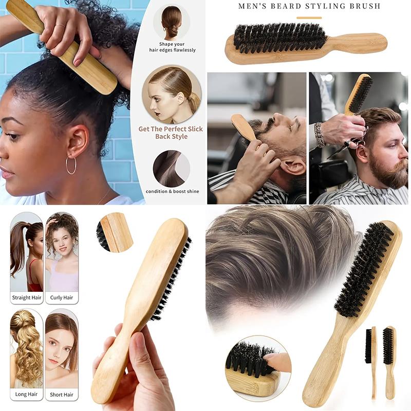 Hair Brush Set - Texture & Partition, Create Smooth Ponytails & Buns, Smooth Out Hair